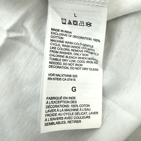 Nautica White Short Sleeve Tee Men’s Crewneck Bright White T-Shirt Size Large - Picture 5 of 6